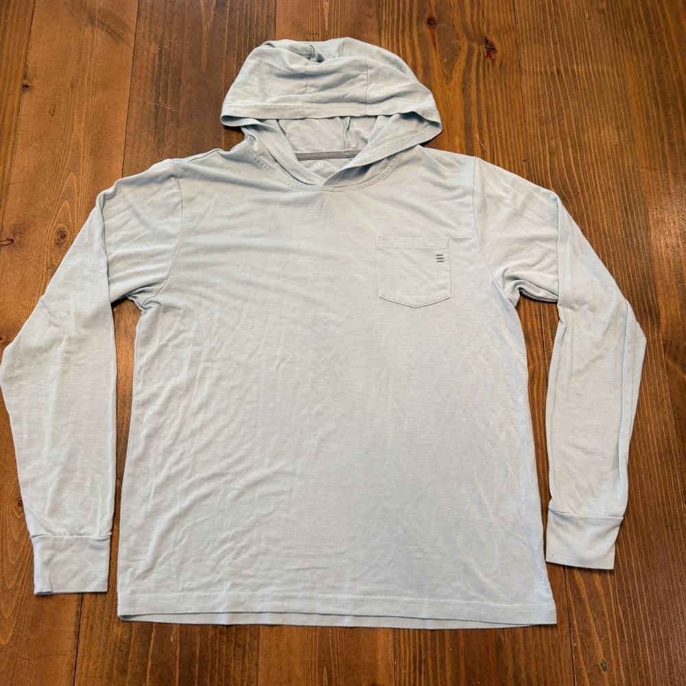Free Fly Hoodie Youth Medium Blue Bamboo Long Sleeve Pocket Pullover